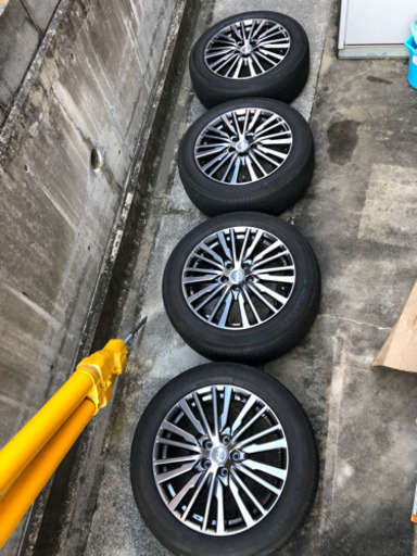 日産 E52 エルグランド 後期 アーバンクロム 純正 18インチ 7.5J+55 PCD114.3-5穴 ハブ66mm　ヨコハマdB E70 225/50R18 4本セット