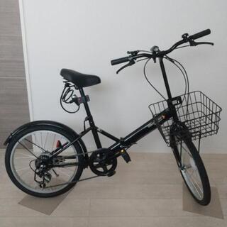 新品同様☆シマノ製6段ギア折り畳み自転車 20インチ 黒