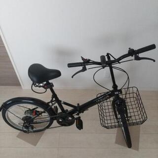 新品同様☆シマノ製6段ギア折り畳み自転車 20インチ 黒の画像