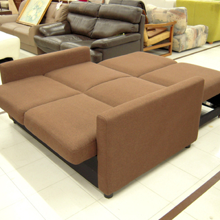 美品　２WAYソファベッド 2人掛け 脚付き　ブラウン Amazon｜ソファーベッド ソファベッド ローソファー 2人掛け マルチに