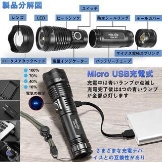  新品　Helius 懐中電灯 LED 超高輝　度3000ルーメンの画像