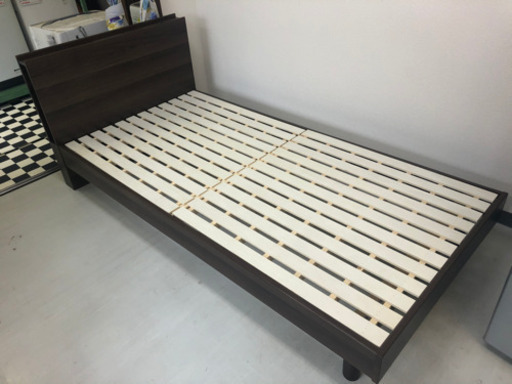 【リサイクルサービス八光　田上店　配達・設置OK】ブラウン　シングルベッド