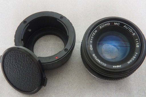 売約済【定価48500円/名玉/ミラーレスカメラ用アダプター付き】 OLYMPUS OM マウント ZUIKO MC AUTO-S 50mm F1.8 ＋ マイクロフォーサーズ ミラーレスカメラ用アダプタ　セット / オリンパス ズイコー カメラ クラシック レンズ