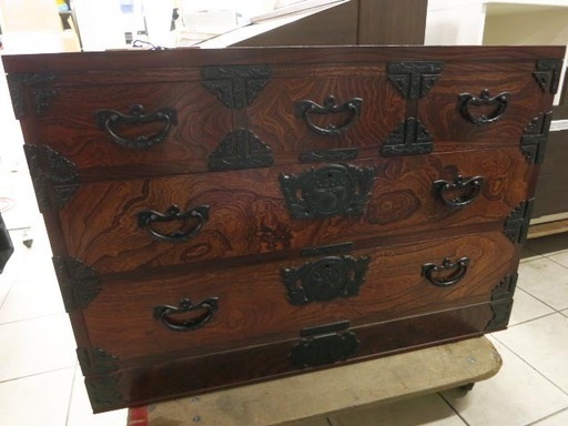 民芸家具 岩谷堂 箪笥 タンス 3段5杯 整理たんす チェスト 鍵付