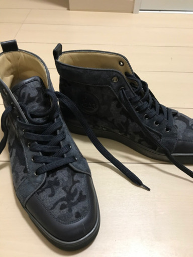 値下げ中　クリスチャンルブタン　レザーカモフラハイカットスニーカー　29〜30cm
