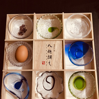 硝子小鉢 8セット木箱付※未使用の画像