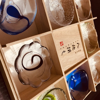 硝子小鉢 8セット木箱付※未使用の画像