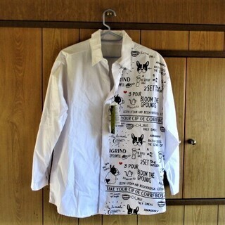 PARK GIRL プリントシャツ M‐L 白  犬 新品未使用...