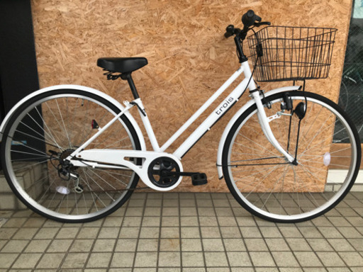サントラスト TROISトロワ 27インチ 6速 前カゴ付き シティサイクル