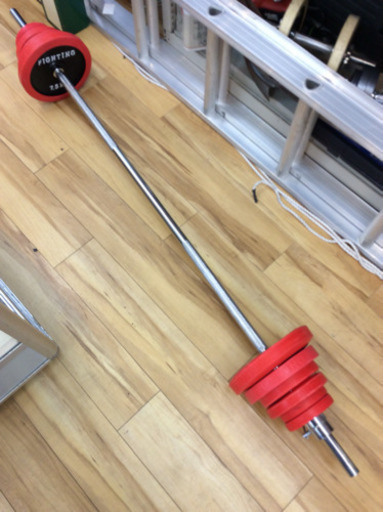 A▽取りに来てくれる方歓迎‼︎バーベル 1本 40kg分のウェイト付き