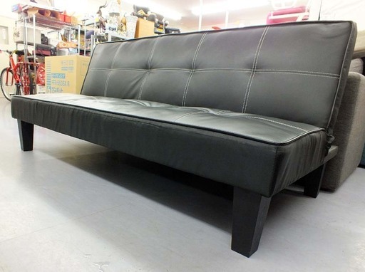 2人掛け ソファー ソファーベッド ブラック 黒 ソファベッド