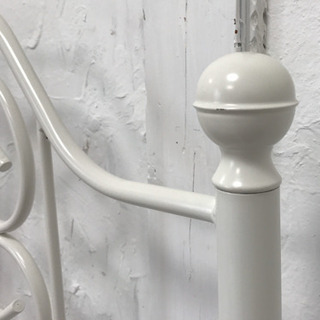 姫系　スチールベッド　シングル　ホワイトの画像