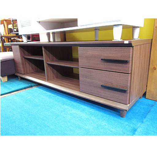 札幌【大型TV対応 おしゃれなTVボード】幅150cm ウォールナット調 木目調 ミドルブラウン テレビボード TV台 テレビ台 AVボード 本郷通店