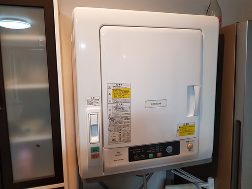 日立 6.0kg 衣類乾燥機HITACHI これっきりボタン DE-N60WV-W (2016年版）と日立 日立衣類乾燥機専用 自立スタンドHITACHI のびのびスタンド DES-N76-S
