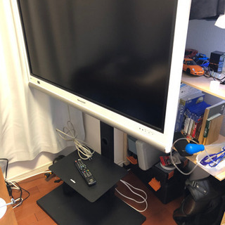 完動品　シャープ　AQUOS42型&モニタスタンド(ハイタイプ)の画像