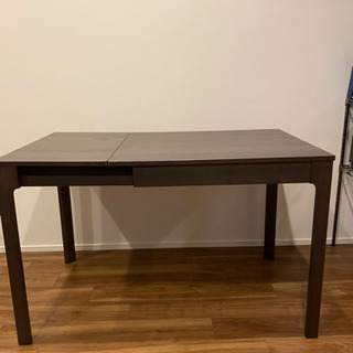 <美中古> IKEA イケア 伸長式テーブル ダークブラウンの画像