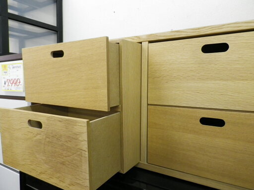 リサイクルショップ ☆ 福岡　無印良品 muji 良品計画 スタッキングシェルフ テレビボード スタッキングボックス オーク材 収納棚　福岡市　早良区
