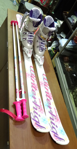 ◆スキー3点セット◆スキー　ポール：KAZAMA/ブーツ：Hart/バインディング：TYROLIA　レディース＆ジュニア　USED