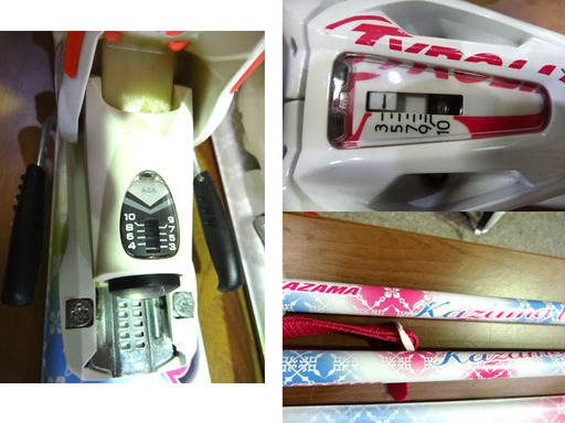 ◆スキー3点セット◆スキー　ポール：KAZAMA/ブーツ：Hart/バインディング：TYROLIA　レディース＆ジュニア　USED