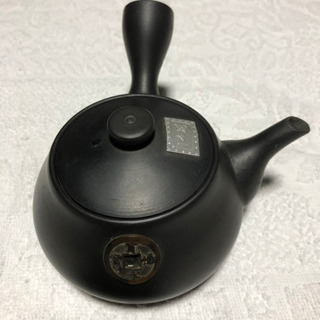 万古焼　萬古焼き　黒急須　古銭付き　山勇