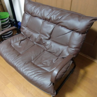 レザー調2人掛けリクライニングソファ　お譲りしますの画像
