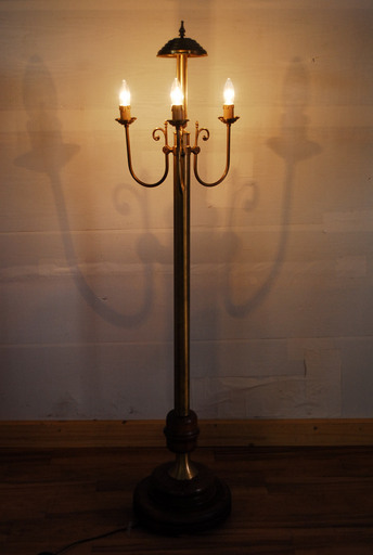 1870 真鍮製 EiSHiN フロアスタンド フロアランプ 3灯 照明器具 高さ155ｃｍ 愛知県岡崎市直接引取可　アントレ