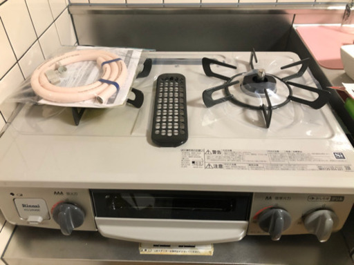 【未使用】2口ガスコンロ(東京ガス対応)グリル付き