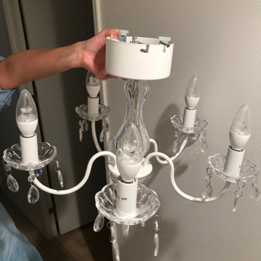 【お値下げ】IKEA◆ シャンデリア 5アーム◆キレ可愛上品ｼｬﾝﾃﾞﾘｱ