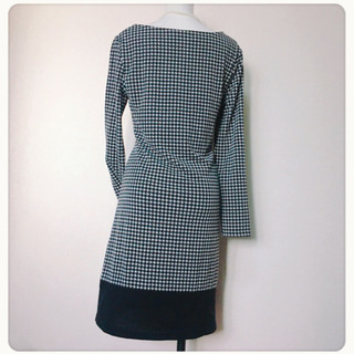 ご購入者様決定 千鳥格子柄  ウエストリボンワンピース 大人可愛いの画像
