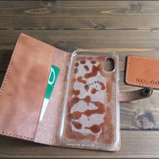  leather smart phon case 製作教室の画像