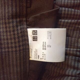 ワイドパンツ　ユニクロ　チェックS　レディースの画像