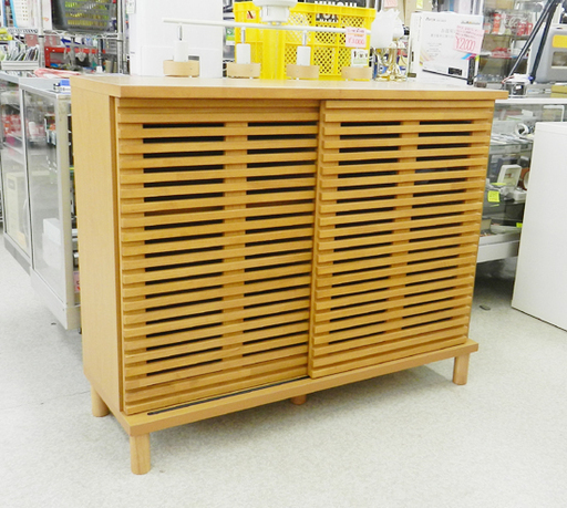 値下げしました！ニトリ シューズボックス モミジ 幅120 スライド式 下駄箱 木製 玄関収納 ☆ PayPay(ペイペイ)決済可能 ☆ 札幌市 北区 屯田