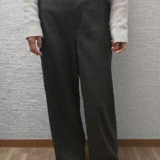 ワイドパンツ　ユニクロ　チェックS　レディース