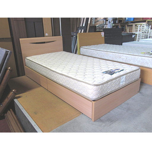 札幌【①FranceBedのマットレス シングルベッド】 引出し×2個付き 防ダニ・抗菌抗臭 ふつう～ややかため フランスベッド ベット 本郷通店