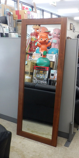 スタンドミラー 70×180cm フランフラン 姿見 全身鏡 木目枠 立てかけ式  ミラー 大型 Francfranc  ペイペイ対応 札幌市西区西野