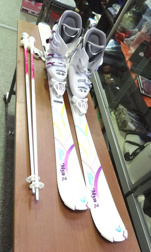 ◆スキー3点セット◆スキー：HEAD/ポール：シナノ/ブーツ：Bighorn/バインディング：TYROLIA　レディース＆ジュニア　USED