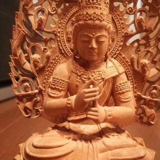 仏像 柘植（ツゲ）製 上彫り 八角飛天 大日像