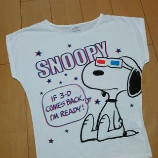 中古スヌーピー 3DＴシャツ Ｍ 白 ユニバーサルスタジオジャパ...