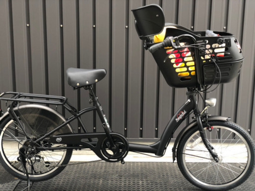 売切れ☆新車☆三人乗り対応 BAA子供乗せ自転車 ママフレロック206マットブラック 6段変速オートライト 盗難補償付