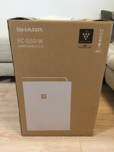  SHARの加湿機能付き空気清浄機（プラズマクラスター） KC-G50-W