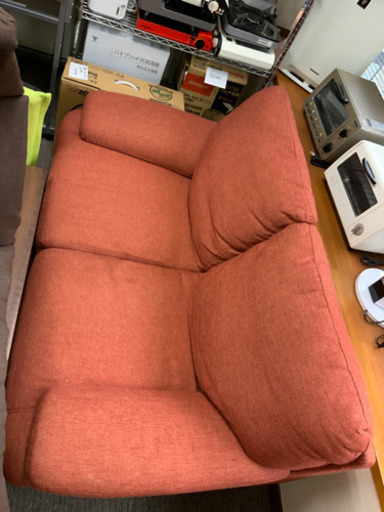 ソファー　2人掛け　オレンジ　中古^_^