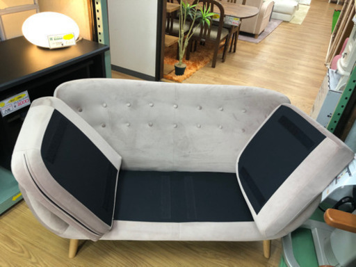 【リサイクルサービス八光　田上店　配達・設置OK】Francfranc　ナビア　ソファ　2Ｓ　ベルベッド　ピンク