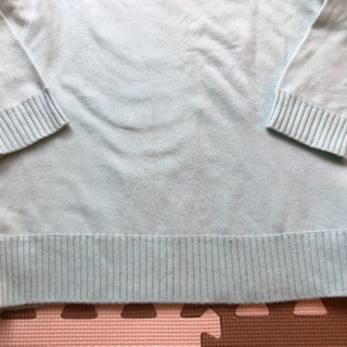 ミントブルーのニット Lの画像