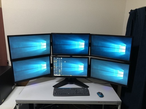 最終値下げ　2017年購入　6画面モニターパソコン　フルセット