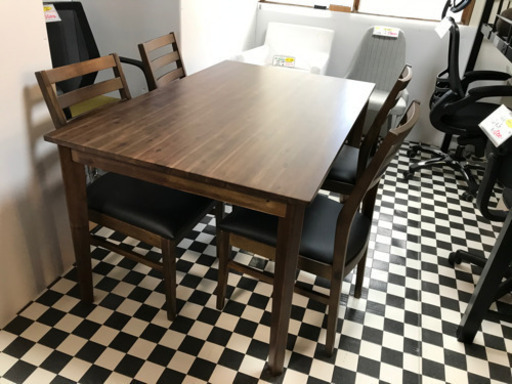 【リサイクルサービス八光　田上店　配達・設置OK】ナフコ　ダイニング5点セット　アカシア