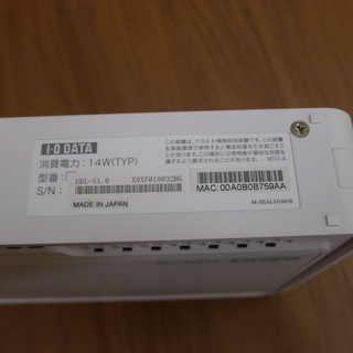 外付けHDD アイ・オー・データ HDL-S 1.0GB 使用不可