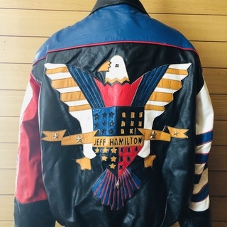 ジェフハミルトン リバーシブルスタジアムジャンパー サテンx