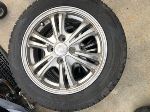 タント、ミラ、ムーヴ、ワゴンR　スタッドレスタイヤ、アルミホイールセット４本　１５５/ ６５R /１４インチ　ダンロップ　１４X4.5J PCD100