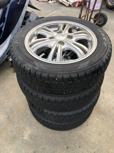 タント、ミラ、ムーヴ、ワゴンR　スタッドレスタイヤ、アルミホイールセット４本　１５５/ ６５R /１４インチ　ダンロップ　１４X4.5
