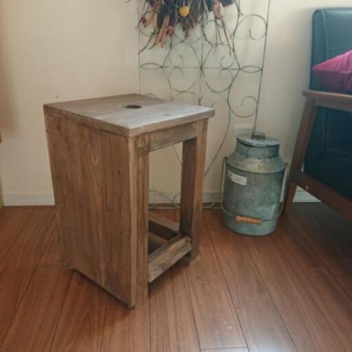 図工室のイス レトロ 天然木 DIY